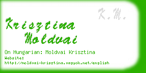 krisztina moldvai business card